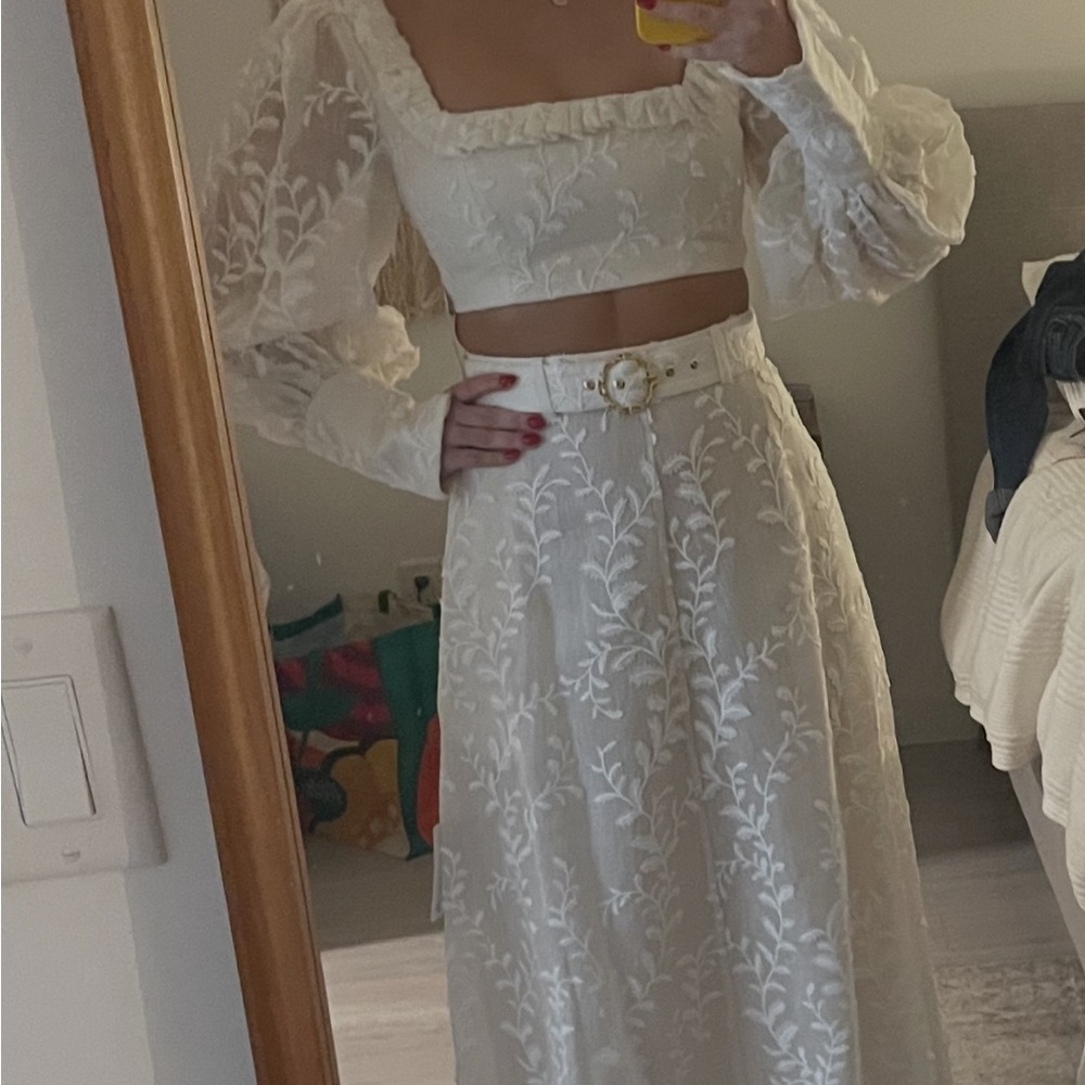 Zimmermann set of maxi skirt and crop top